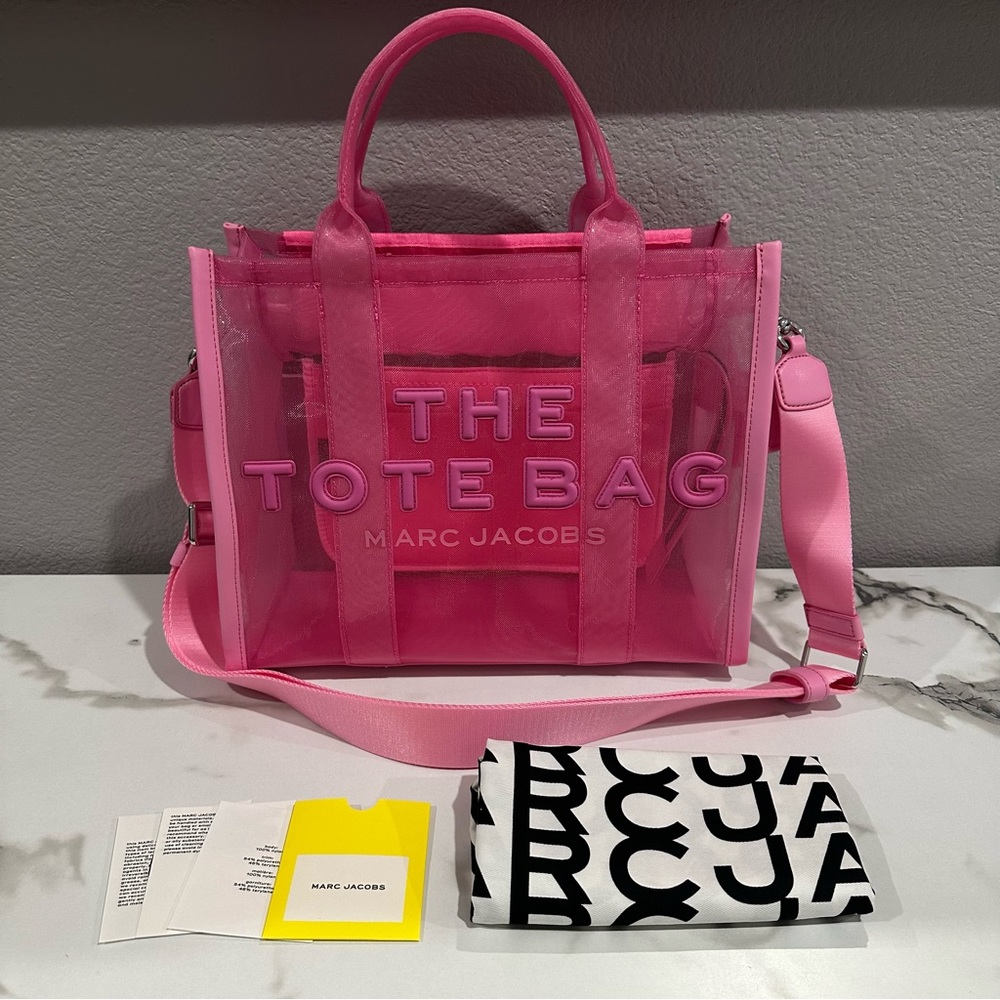 Marc Jacobs Medium Candy Pink Mesh Tote